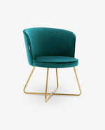 teal velvet barrel accent chair