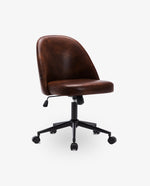 DUHOME faux leather desk chair no wheels
