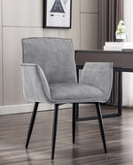 DUHOME accent dining chairs grey details