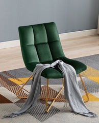 dark green square tufted chair for living room
