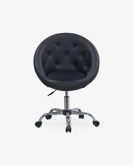 black leather velvet rolling chair