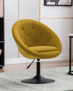 DUHOME velvet button chair earthy yellow