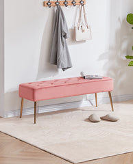 Anaheim Golden Legs Button Tufted Vanity Bench