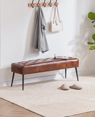 Taos Tufted Faux Leather Vanity Bench