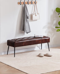 Taos Tufted Faux Leather Vanity Bench