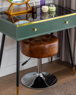 Moab Button Tufted Vanity Stool As a Vanity Stool