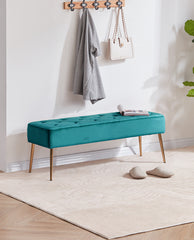 Anaheim Golden Legs Button Tufted Vanity Bench