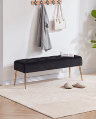 Anaheim Golden Legs Button Tufted Vanity Bench