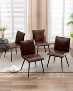 DUHOME dark brown faux leather dining chairs
