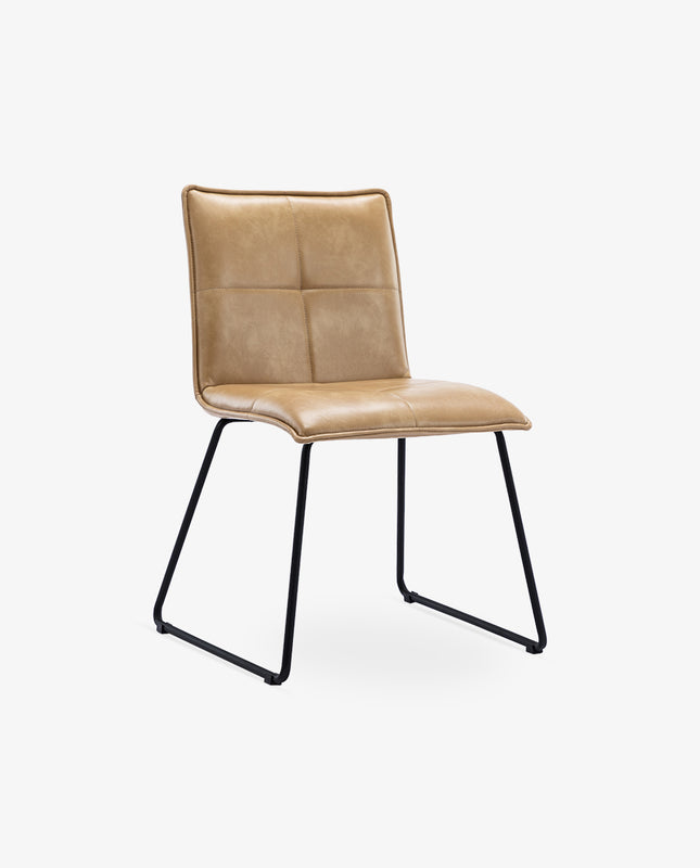 DUHOME brown leather dining chair