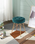 DUHOME round upholstered ottoman atrovirens