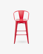 red metal outdoor bar chairs