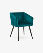 teal upholstered dining armchair