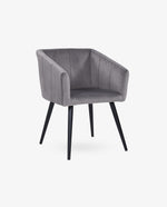 grey velvet dining armchair