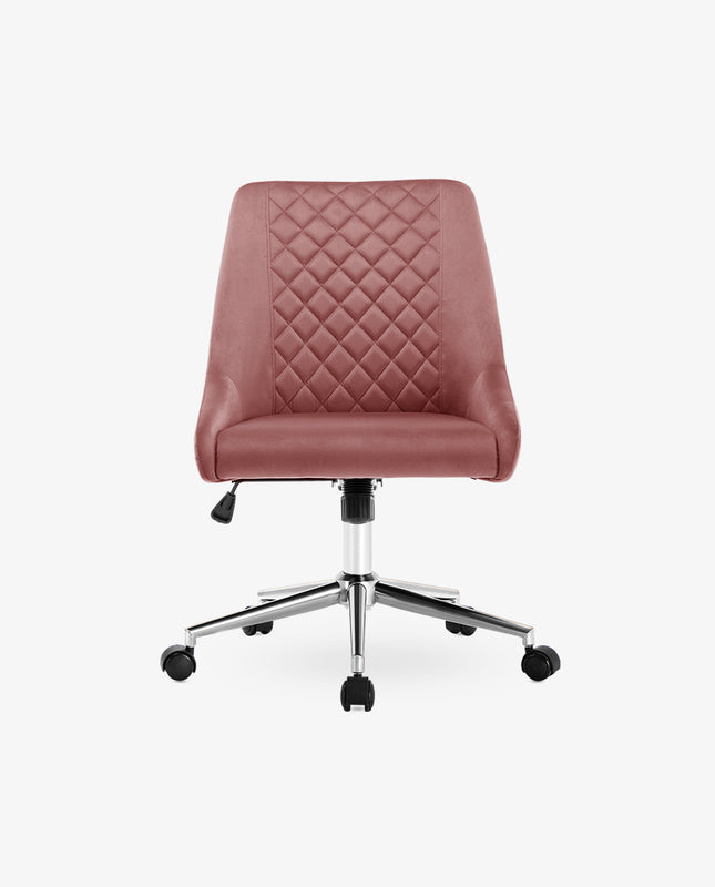 Topeka Diamond Quilting Silver Base Velvet Task Chair DUHOME Duhome