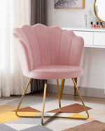 pink velvet scalloped armchair