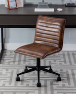 DUHOME faux leather task chair yellow brown