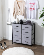 DUHOME grey double dresser 3 shelves