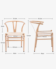 Estes Park Scandi-Style Wishbone Metal Chairs Set of 2