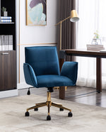 DUHOME velvet task chair dark blue
