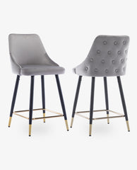 24"/30" Saint Louis Tufted Back Bar Stools Set of 2