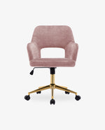 DUHOME fabric swivel desk chair pink details