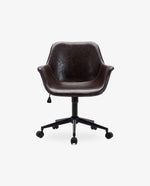 DUHOME brown leather task chair dark brown display