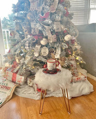 Orlando Fluffy Faux Fur Vanity Stool