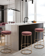 DUHOME modern bar stools pink display