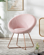 DUHOME San Antonio furry accent chair salmon pink side view