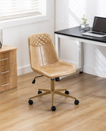 DUHOME brown leather office desk chair