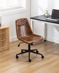 DUHOME antique leather desk chair