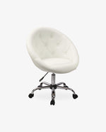 white PU Swivel Rolling Chair