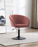 DUHOME velvet swivel barrel chair pink display