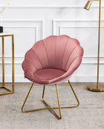 DUHOME scallop occasional chair pink side view