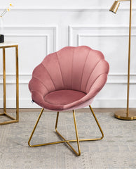 DUHOME scallop occasional chair pink side view