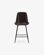DUHOME faux leather bar stools dark brown details