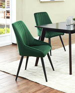 DUHOME kitchen and dining chairs with velvet upholstery dark green
