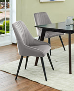 DUHOME velvet upholstered side chair grey