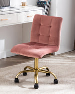 Pink Square Tufted Task Chair for Home Office