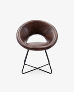 DUHOME San Diego round occasional chair dark brown front view