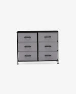 DUHOME grey double dresser 3 shelves details