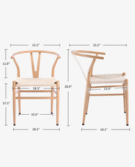 Estes Park Scandi-Style Wishbone Metal Chairs Set of 2