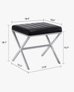 Macon Channel-Tufted Faux Leather X Bench