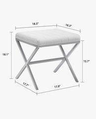 Macon Channel-Tufted Faux Leather X Bench