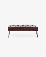 DUHOME faux leather ottoman bench dark brown high quality