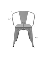 18" Charlotte Stackable Steel Dining Chairs Set of 4