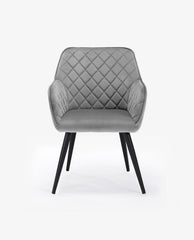 DUHOME velvet dining chairs grey display