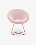 DUHOME San Antonio furry accent chair salmon pink front view