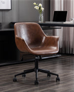 DUHOME leather task chair yellowish brown